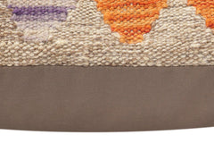 handmade Traditional Pillow Rust Blue Hand-Woven SQUARE 100% WOOL Hand woven turkish pillow2' x 2'