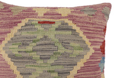 handmade Traditional Pillow Purple Gray Hand-Woven SQUARE 100% WOOL Hand woven turkish pillow2' x 2'