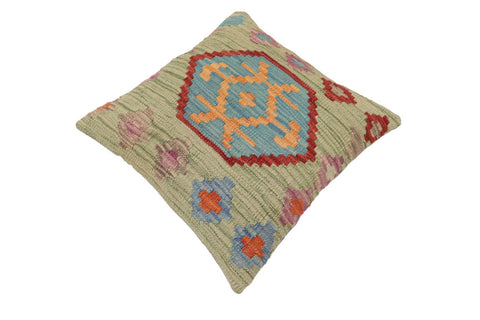 handmade Traditional Pillow Green Red Hand-Woven SQUARE 100% WOOL Hand woven turkish pillow2 x 2