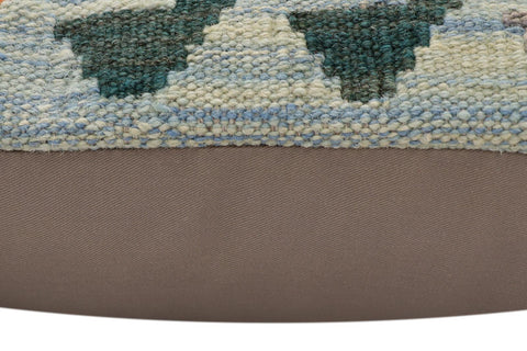 handmade Traditional Pillow Blue Rust Hand-Woven SQUARE 100% WOOL Hand woven turkish pillow2 x 2