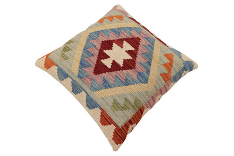 handmade Traditional Pillow Blue Red Hand-Woven SQUARE 100% WOOL Hand woven turkish pillow2 x 2