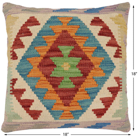 handmade Traditional Pillow Red Rust Hand-Woven SQUARE 100% WOOL Hand woven turkish pillow2 x 2