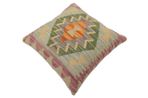 handmade Traditional Pillow Blue Rust Hand-Woven SQUARE 100% WOOL Hand woven turkish pillow2 x 2