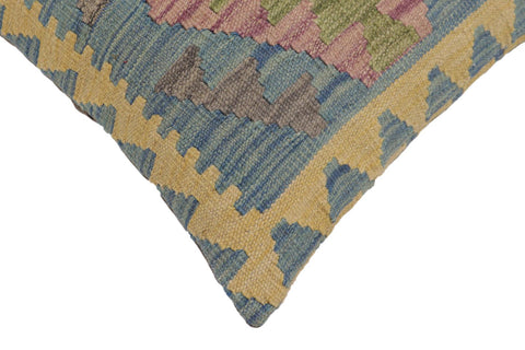 handmade Traditional Pillow Blue Gray Hand-Woven SQUARE 100% WOOL Hand woven turkish pillow2 x 2