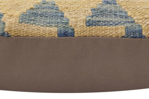 handmade Traditional Pillow Blue Gray Hand-Woven SQUARE 100% WOOL Hand woven turkish pillow2 x 2