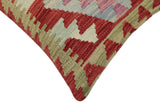 handmade Traditional Pillow Red Blue Hand-Woven SQUARE 100% WOOL  Hand woven turkish pillow  2 x 2