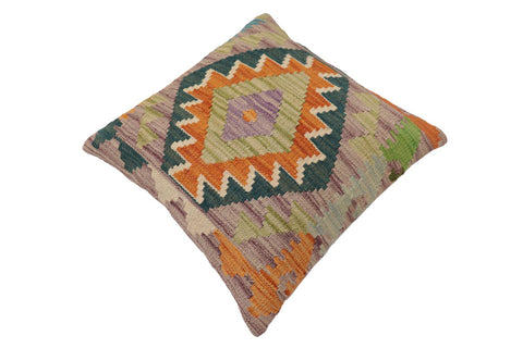 handmade Traditional Pillow Rust Blue Hand-Woven SQUARE 100% WOOL Hand woven turkish pillow2 x 2