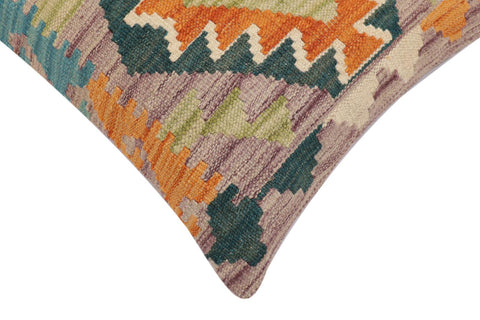 handmade Traditional Pillow Rust Blue Hand-Woven SQUARE 100% WOOL Hand woven turkish pillow2 x 2