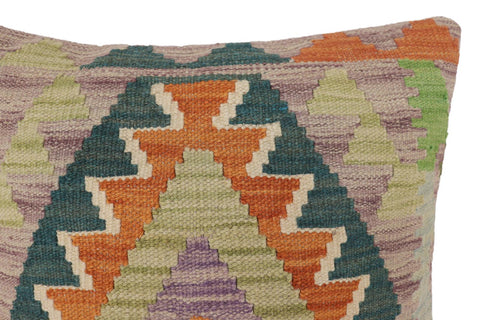 handmade Traditional Pillow Rust Blue Hand-Woven SQUARE 100% WOOL Hand woven turkish pillow2 x 2