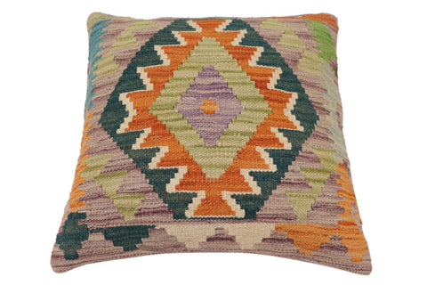 handmade Traditional Pillow Rust Blue Hand-Woven SQUARE 100% WOOL Hand woven turkish pillow2 x 2