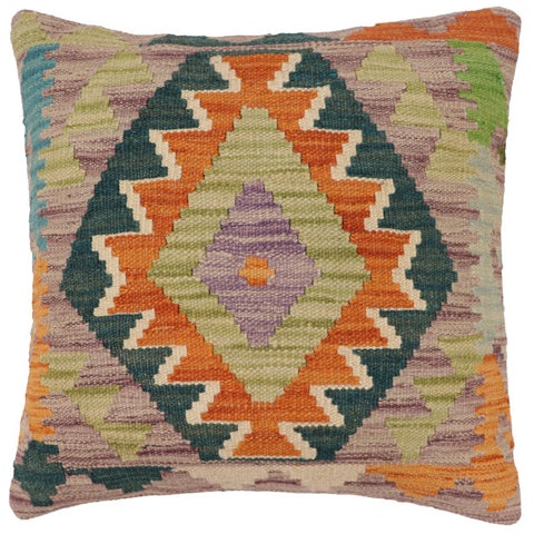 handmade Traditional Pillow Rust Blue Hand-Woven SQUARE 100% WOOL Hand woven turkish pillow2 x 2