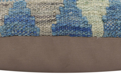 handmade Traditional Pillow Blue Gray Hand-Woven SQUARE 100% WOOL Hand woven turkish pillow2 x 2