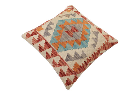 handmade Traditional Pillow Beige Red Hand-Woven SQUARE 100% WOOL Hand woven turkish pillow2 x 2
