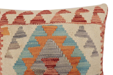 handmade Traditional Pillow Beige Red Hand-Woven SQUARE 100% WOOL Hand woven turkish pillow2 x 2