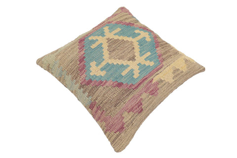 handmade Traditional Pillow Blue Purple Hand-Woven SQUARE 100% WOOL Hand woven turkish pillow2 x 2
