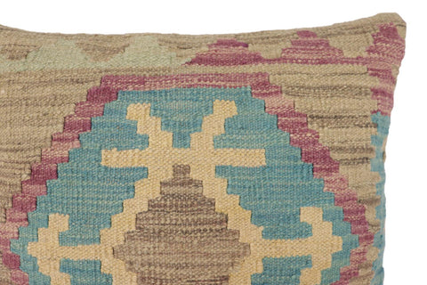 handmade Traditional Pillow Blue Purple Hand-Woven SQUARE 100% WOOL Hand woven turkish pillow2 x 2