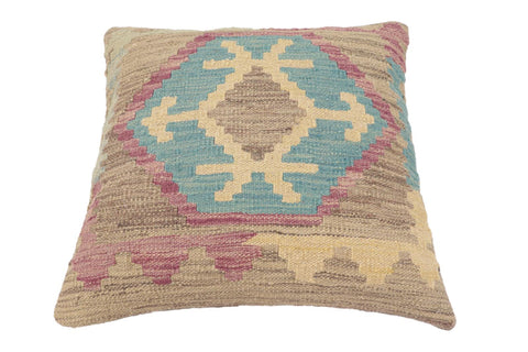handmade Traditional Pillow Blue Purple Hand-Woven SQUARE 100% WOOL Hand woven turkish pillow2 x 2