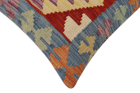 handmade Traditional Pillow Blue Rust Hand-Woven SQUARE 100% WOOL Hand woven turkish pillow2 x 2