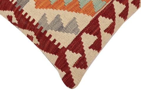 handmade Traditional Pillow Beige Red Hand-Woven SQUARE 100% WOOL Hand woven turkish pillow2 x 2