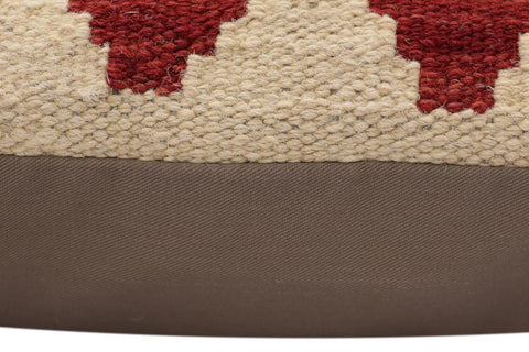 handmade Traditional Pillow Beige Red Hand-Woven SQUARE 100% WOOL Hand woven turkish pillow2 x 2