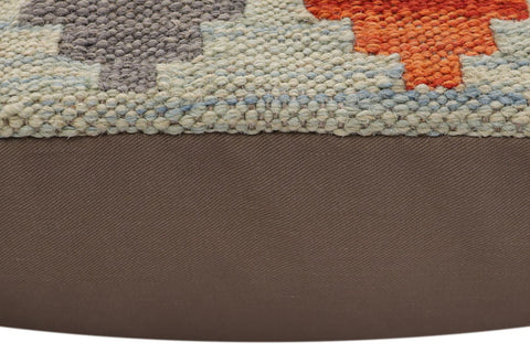handmade Traditional Pillow Blue Rust Hand-Woven SQUARE 100% WOOL Hand woven turkish pillow2 x 2