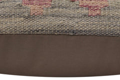 handmade Traditional Pillow Gray Blue Hand-Woven SQUARE 100% WOOL Hand woven turkish pillow2' x 2'