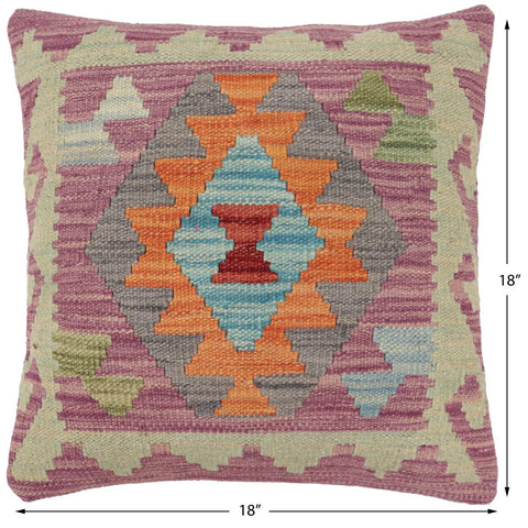 handmade Traditional Pillow Purple Rust Hand-Woven SQUARE 100% WOOL Hand woven turkish pillow2 x 2