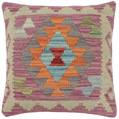 handmade Traditional Pillow Purple Rust Hand-Woven SQUARE 100% WOOL Hand woven turkish pillow2 x 2