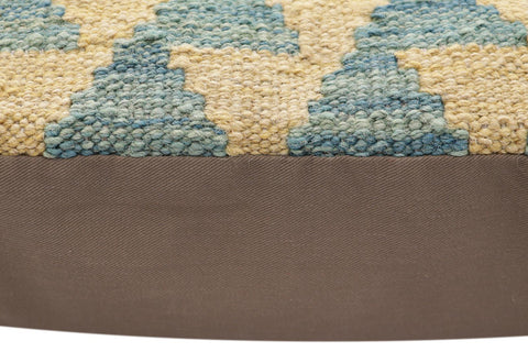 handmade Traditional Pillow Rust Blue Hand-Woven SQUARE 100% WOOL Hand woven turkish pillow2 x 2