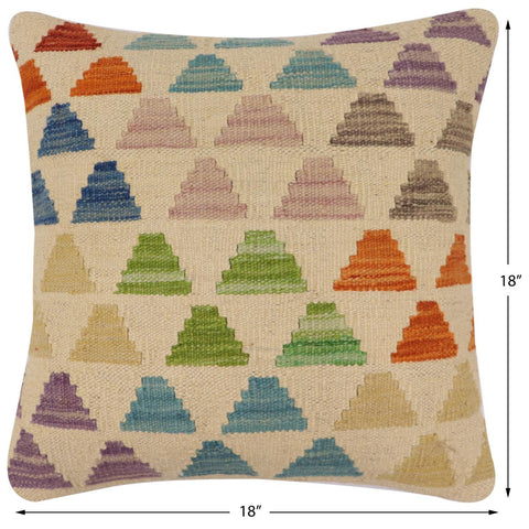 handmade Modern Pillow Beige Rust Hand-Woven SQUARE 100% WOOL Hand woven turkish pillow2 x 2
