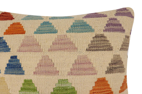 handmade Modern Pillow Beige Rust Hand-Woven SQUARE 100% WOOL Hand woven turkish pillow2 x 2