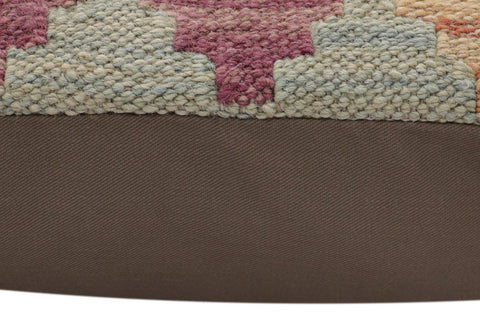 handmade Traditional Pillow Blue Rust Hand-Woven SQUARE 100% WOOL Hand woven turkish pillow2 x 2