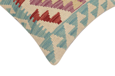 handmade Traditional Pillow Blue Red Hand-Woven SQUARE 100% WOOL Hand woven turkish pillow2 x 2