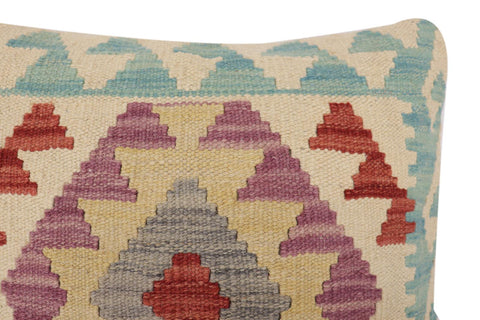 handmade Traditional Pillow Blue Red Hand-Woven SQUARE 100% WOOL Hand woven turkish pillow2 x 2