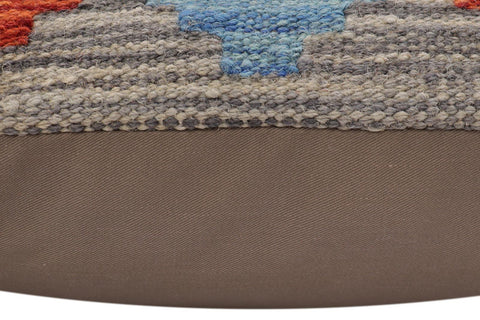 handmade Traditional Pillow Gray Red Hand-Woven SQUARE 100% WOOL Hand woven turkish pillow2 x 2