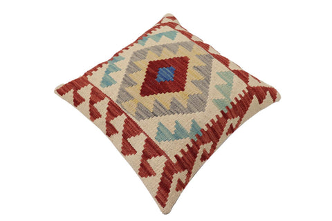handmade Traditional Pillow Red Beige Hand-Woven SQUARE 100% WOOL Hand woven turkish pillow2 x 2