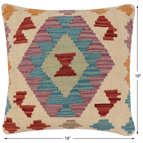 handmade Traditional Pillow Beige Red Hand-Woven SQUARE 100% WOOL Hand woven turkish pillow2 x 2