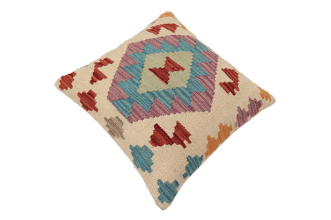 handmade Traditional Pillow Beige Red Hand-Woven SQUARE 100% WOOL Hand woven turkish pillow2 x 2