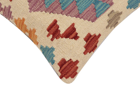 handmade Traditional Pillow Beige Red Hand-Woven SQUARE 100% WOOL Hand woven turkish pillow2 x 2