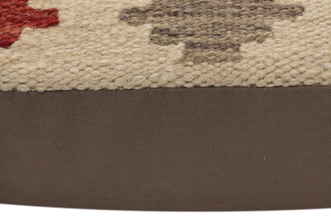handmade Traditional Pillow Beige Red Hand-Woven SQUARE 100% WOOL Hand woven turkish pillow2 x 2