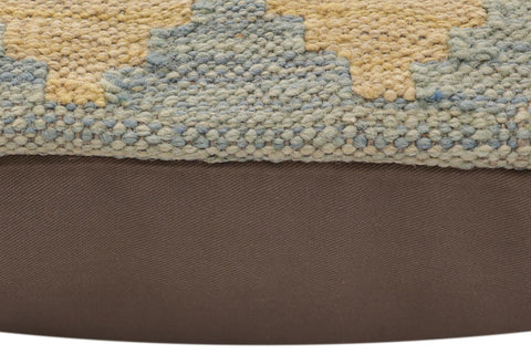 handmade Traditional Pillow Blue Rust Hand-Woven SQUARE 100% WOOL  Hand woven turkish pillow  2 x 2