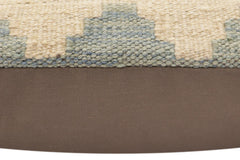 handmade Traditional Pillow Rust Blue Hand-Woven SQUARE 100% WOOL Hand woven turkish pillow2' x 2'