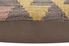 handmade Traditional Pillow Gray Red Hand-Woven SQUARE 100% WOOL Hand woven turkish pillow2' x 2'