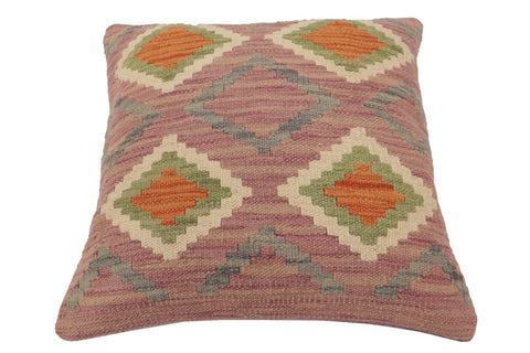 handmade Traditional Pillow Purple Rust Hand-Woven SQUARE 100% WOOL Hand woven turkish pillow2 x 2