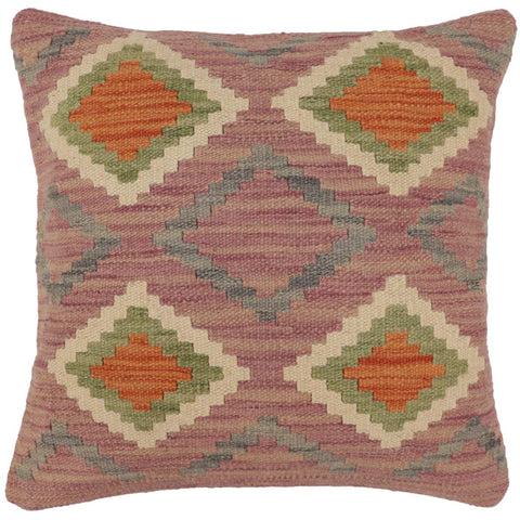handmade Traditional Pillow Purple Rust Hand-Woven SQUARE 100% WOOL Hand woven turkish pillow2 x 2