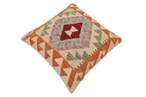 handmade Traditional Pillow Rust Beige Hand-Woven SQUARE 100% WOOL Hand woven turkish pillow2 x 2