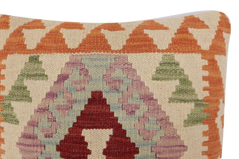handmade Traditional Pillow Rust Beige Hand-Woven SQUARE 100% WOOL Hand woven turkish pillow2 x 2