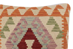 handmade Traditional Pillow Rust Beige Hand-Woven SQUARE 100% WOOL Hand woven turkish pillow2' x 2'