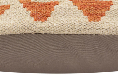 handmade Traditional Pillow Rust Beige Hand-Woven SQUARE 100% WOOL Hand woven turkish pillow2 x 2