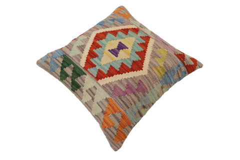 handmade Traditional Pillow Rust Blue Hand-Woven SQUARE 100% WOOL Hand woven turkish pillow2 x 2